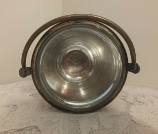 Vintage Hammered Copper Brass Ice Bucket w/Pyrex Liner 5
