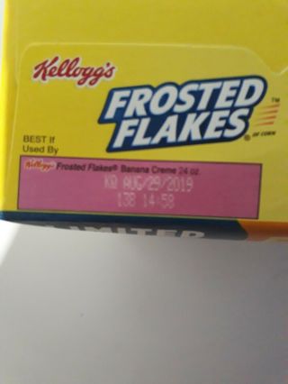 2 FAMILY SIZE BOXES Frosted Flakes Banana Creme Cereal 24 oz each.  RARE 2