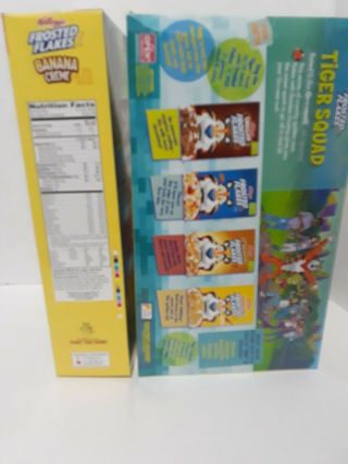 2 FAMILY SIZE BOXES Frosted Flakes Banana Creme Cereal 24 oz each.  RARE 4