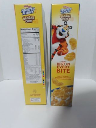 2 FAMILY SIZE BOXES Frosted Flakes Banana Creme Cereal 24 oz each.  RARE 5