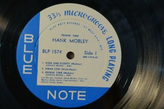 HANK MOBLEY QUINTET ' PECKIN ' TIME ' BLP 1574.  DG.  RVGs,  EAR,  BR,  LAMINATED.  1ST 5