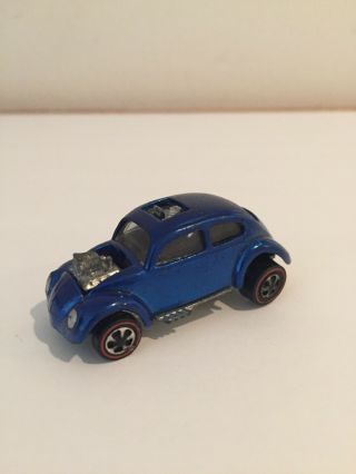 Rare Vintage 1967 Mattel Hot Wheels Redline Custom Volkswagen Bug Vw Blue Car