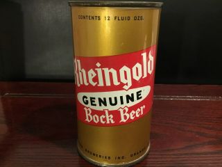 Rheingold Bock Beer (123 - 16) Empty Flat Top Beer Can By Liebmann,  Orange,  Nj