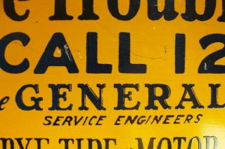 1940 ' s Tire Trouble Call 127 General Tire Frye & Motor Sales Johnstown PA Sign 4