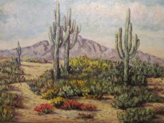 12x18 Decrative Oil Painting By T & L Mcdonald " Desert Scene Mountain "
