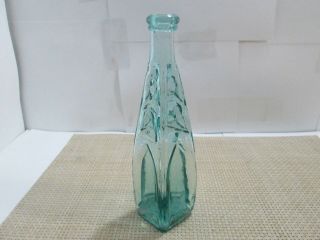 Dark Aqua Cathedral Pepper Sauce Bottle With Open Pontil & Shiny Surfaces