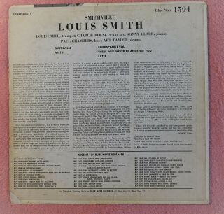 LOUIS SMITH ' SMITHVILLE ' BLP 1594.  DG.  EAR.  RVGs.  W63. 3