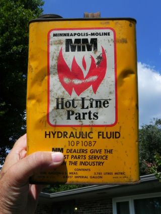 Vintage Minneapolis - Moline Hydraulic Fluid Oil Can One Gallon