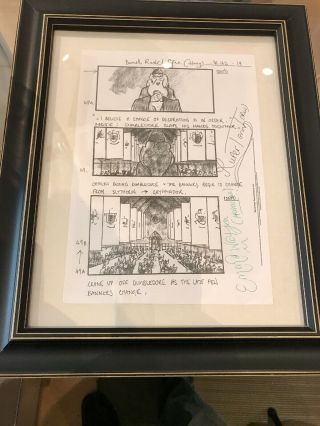 Harry Potter Production Storyboard Signed By Radcliffe Watson & Grint