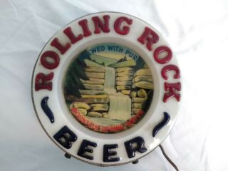 Rolling Rock Beer Circular Waterfall Lighted Sign Latrobe Pa Pennsylvania 1960s
