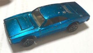 Hot Wheels Redline 1969 US Blue Custom Dodge Charger with White Interior 7