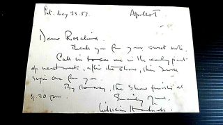 WILLIAM HARTNELL (THE FIRST DR.  WHO / DOCTOR WHO) SIGNED 1953 HAND WRITTEN LETTER 3