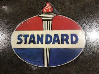 Standard Oil Co.  Embossed Metal Sign - Gasoline - Gas Station