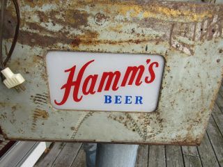 1950 ' s HAMM ' S BEER DOUBLE SIDED REVERSE PAINTED GLASS ADVERTISING SIGN 11