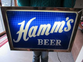1950 ' s HAMM ' S BEER DOUBLE SIDED REVERSE PAINTED GLASS ADVERTISING SIGN 3