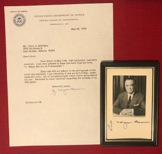 J.  Edgar Hoover Autograph Letter And Picture