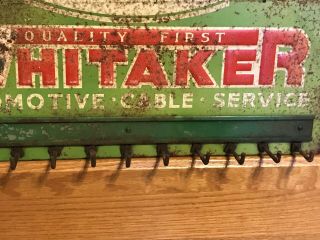 Vintage WHITAKER BATTERY CABLES Display Rack Metal Advertising Sign 3