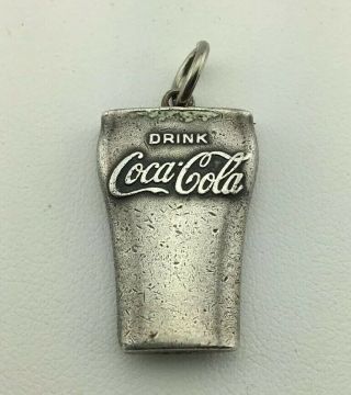 Vintage Rare 1953 Coca Cola Coke Cup Sterling Silver Charm Commemorating Sales