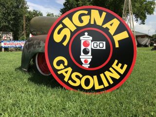 Antique Vintage Old Style Signal Gasoline Service Station Sign 40”
