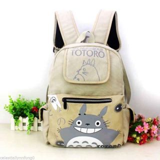 Anime Totoro Shoulder Backpack Canvas School Bag Laptop Travel Rucksuck Satchel