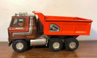Vintage Ertl Transtar International Hydraulic Dump Truck Pressed Steel Toy