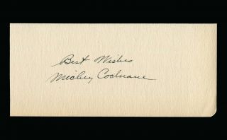 Mickey Cochrane (1903 - 1962) Signed " Best Wishes " Autograph On Page,  Baseball Hof