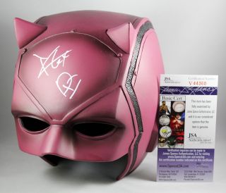 Charlie Cox Signed Daredevil Helmet Mask Inscription Netflix Autographed Jsa