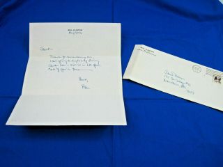 Pre - Us President Bill Clinton Personal Handwritten 1976 Letter Help Jimmy Carter