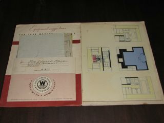 1949 Westinghouse All Electric Kitchen Planner Blueprint Drawing Booklet Vintage