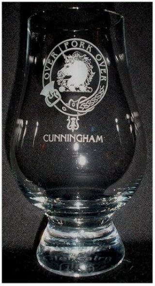 Clan Cunningham Scotch Malt Whisky Glencairn Tasting Glass