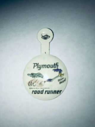 Vintage Warner Brothers Plymouth Road Runner Fold Over Lapel Button Pin