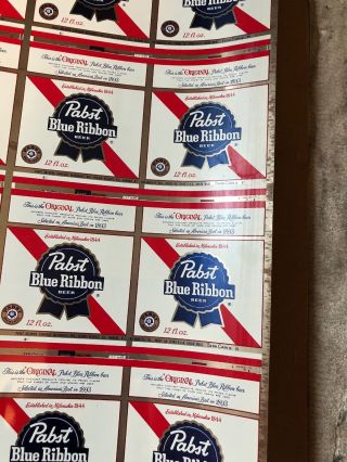 Pabst Blue Ribbon Beer Uncut Can Steel Sheet Early 70s PBR Hipster RARE Craft 4