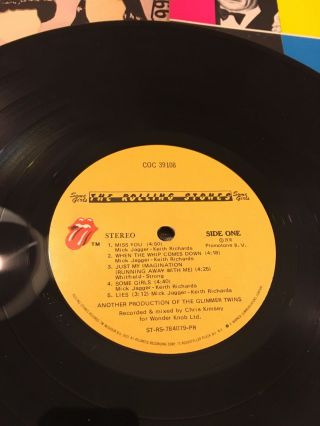 1978 Rolling Stones Some Girls Record Album Vinyl LP Warner COC 39108 VG,  /VG 2