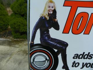 TORQUE AUTOMOTIVE PRODUCTS RACK WITH REDLINE TIRE AND PIN UP GIRL SIGN 3