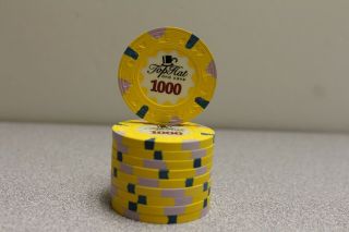 10 Classic Wthc Top Hat And Cane Paulson $1000 Poker Chip - Very Hard To Get