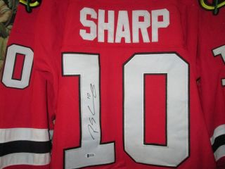 Autograph Patrick Sharp 10 Chicago Blackhawks Signed Red Jersey Large