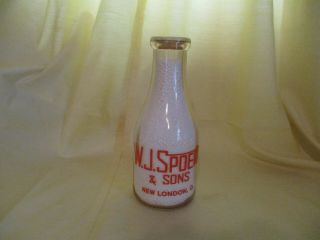 Rare W.  J.  Spoerr & Sons Pinecrest Dairy Qt.  Milk Bottle Of London,  Ohio