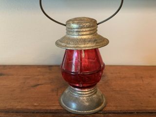 Lantern V.  G.  Co.  2 Glass Candy Container Ruby Flashed Globe