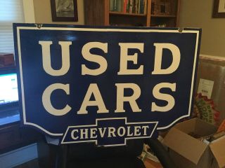 Large Chevrolet Car Double Sided Sign