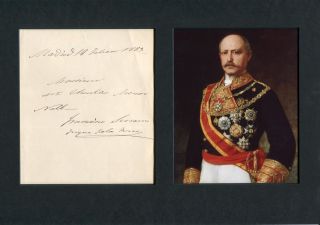 Spanish Marshal Francisco Serrano Autograph,  Handwritten Note Signed