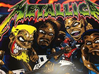 Stern Metallica Pro Pinball Machine Translite Signed By The Artist Borg