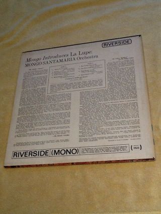 MONGO SANTAMARIA INTRODUCES LA LUPE.  RIVERSIDE 3523 LATIN MONO LP.  EX 3