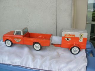 Vintage Nylint U - Haul Pickup Truck W/ Twin I Beam Suspenion & U - Haul Trailer