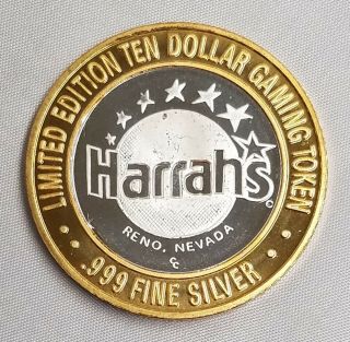 1995 CC Harrah ' s Casino.  999 Silver Strike $10 Babe Ruth 714 HR ' s Token 2