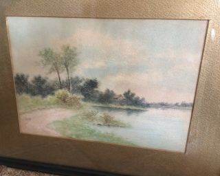 Signed Luella Laird Vintage Watercolor From Late 1800s Early 1900s