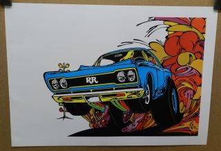 1968 Plymouth Road Runner Mopar Drag Racing Rr 68 Cartoon Wb Heart Dealer Poster