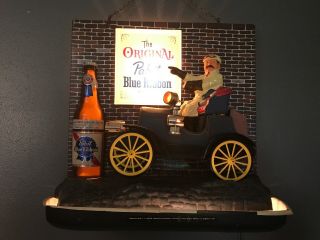 Vintage 1960 Pabst Blue Ribbon Beer Jalopy Car Lighted Motion Beer Sign Rare