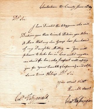 1789,  Charles Washington,  Brother To George Washington,  Signed Letter,  Horses