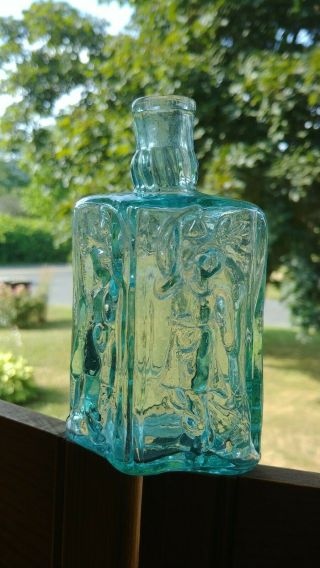 19thc Pontiled Hand Blown Glass,  Pocahontas / Dancing Indian Cologne