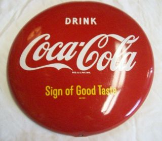 1950’s Coca Cola Button Sign - 12 Inch Am128